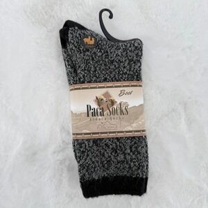 Classic Alpaca Paca Socks Boot Socks Unisex Grey Black Marled Knit NWT Small